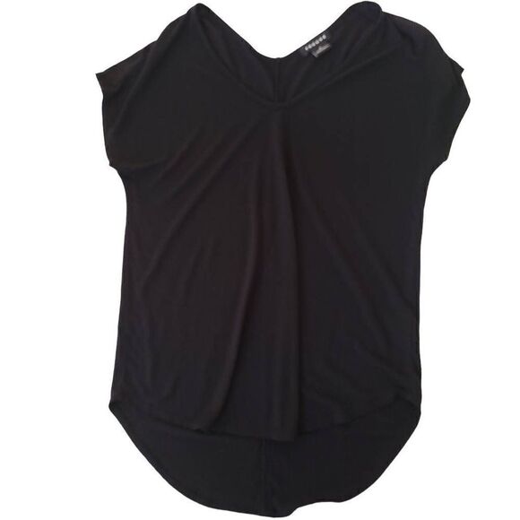 Trouve Womens Black Cap Sleeve Modal Easy Fit T Shirt Top Medium - Picture 1 of 8